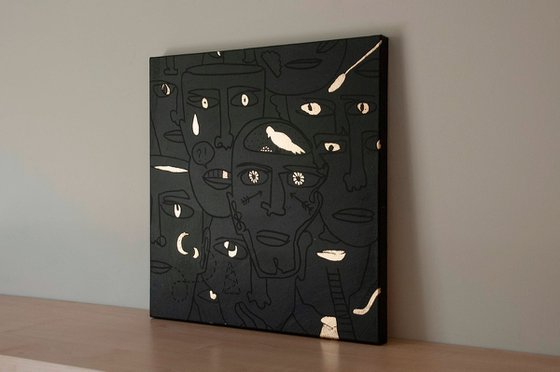 Gold in Their Eyes - Black Painting