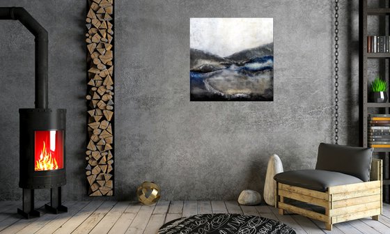 Smokey Mountains - abstract landscape on canvas, ready to hang