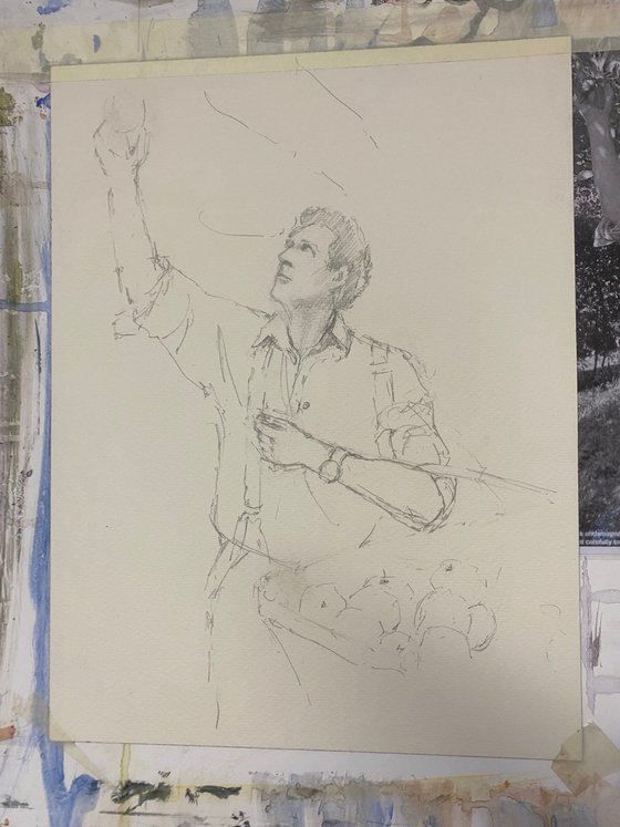 Monty in the orchard