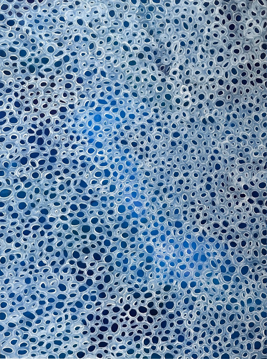 Abstract Acrylic Painting By Jennifer Bell, 36 X 48, Infinity Ocean Iii, Original Artwork