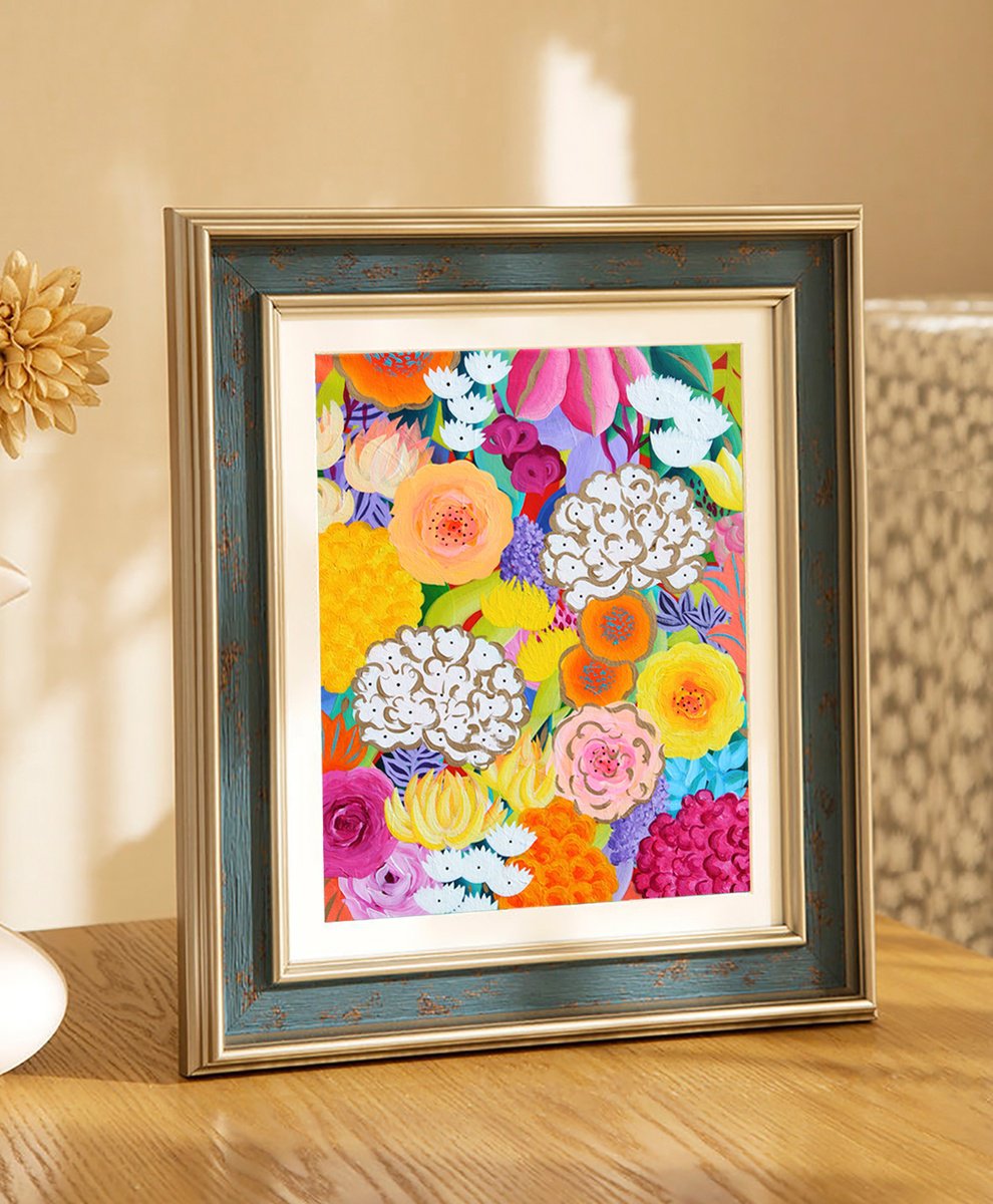 Organic Botanical Acrylic Painting By Martina Boycheva, 16 X 20", Summer, Original Artwork