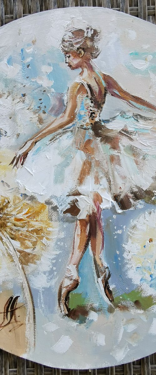 Ballerina and dandelions by Annet Loginova