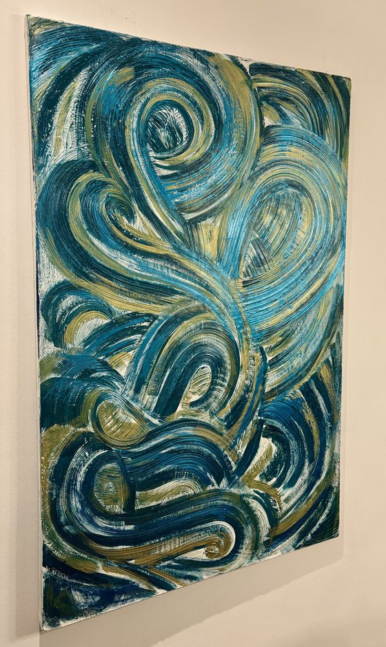 Golden waves 120x80x2 cm