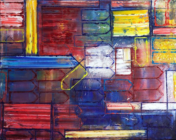 "Take It From Me" - FREE USA SHIPPING - Original Large PMS Abstract Diptych Oil Paintings On Canvas - 54" x 24"