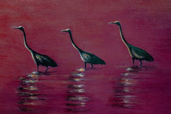 XL painting JAPANESE CRANES