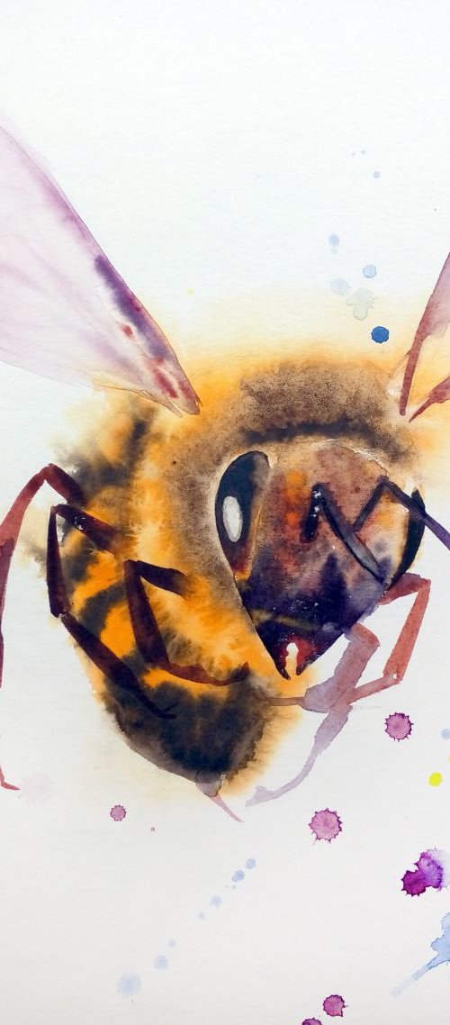 THE BEE#2 for Great British Be by Olga Beliaeva Watercolour