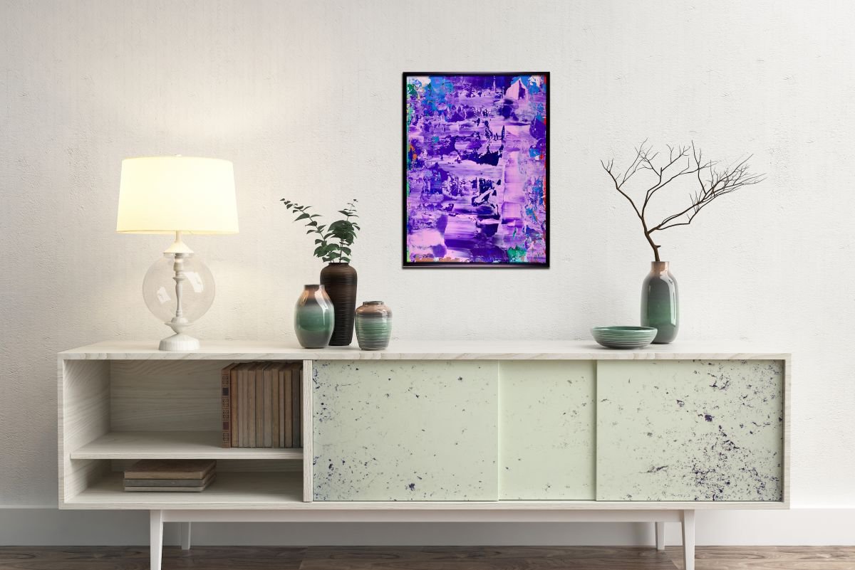 Abstract Acrylic Painting By Nestor Toro, 12 X 16", A Little Hiding Place 4 - 30 X 41Cm, Original Artwork