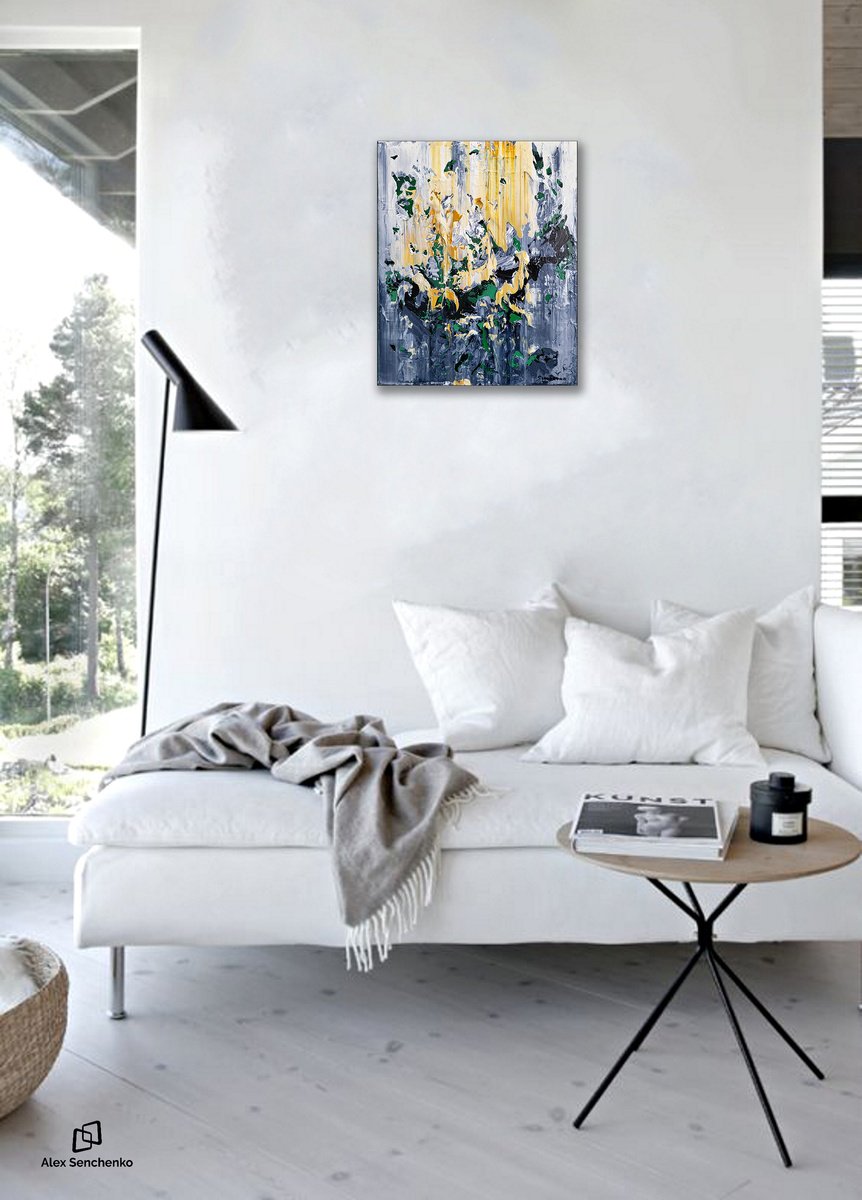 Abstract Acrylic Painting By Alex Senchenko, 18 X 22, Abstract 2346, Original Artwork