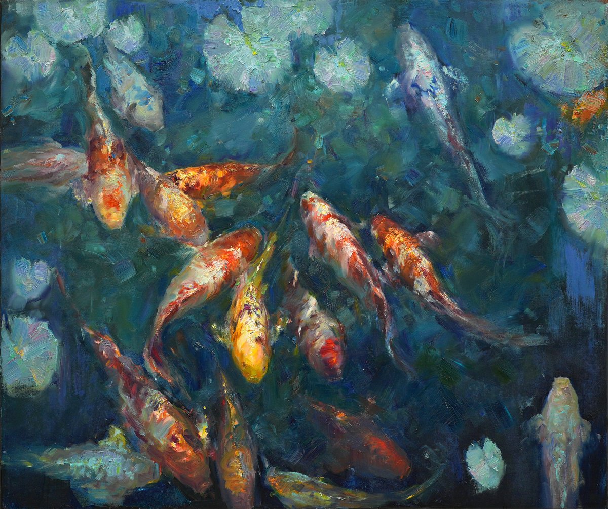 Impressionistic Cityscapes Oil Painting By Serhii Cherniakovskyi, 37 X 31", United Souls, Original Artwork