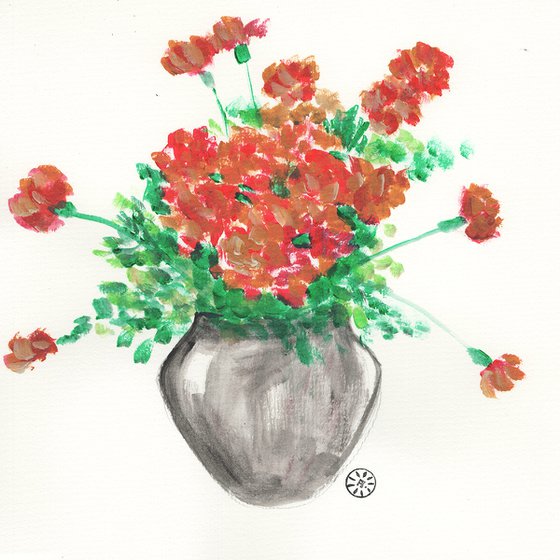 Vase Of Marigolds