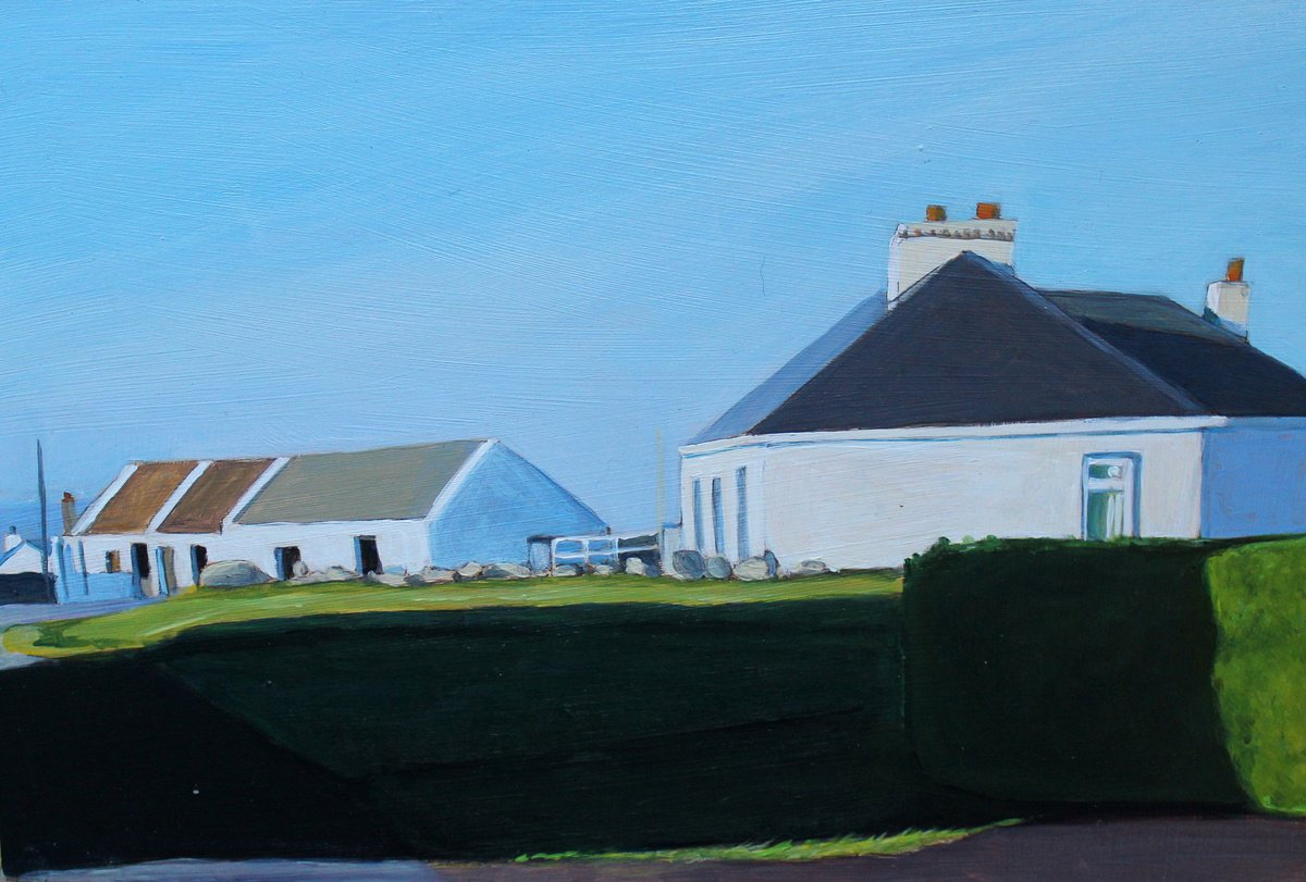 Impressionistic Landscape Acrylic Painting By Emma Cownie, 12 X 8, Shadows On Bloody Foreland, Original Artwork