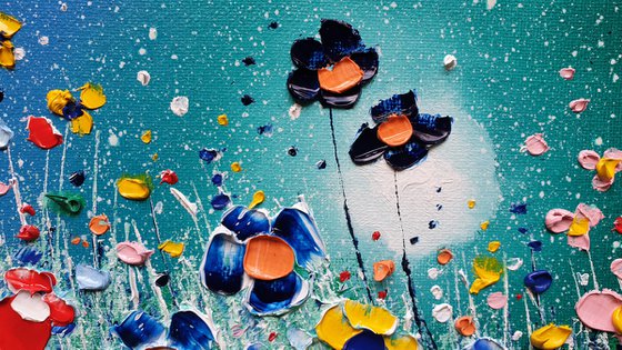 "The Moon & Meadow Flowers in Love"