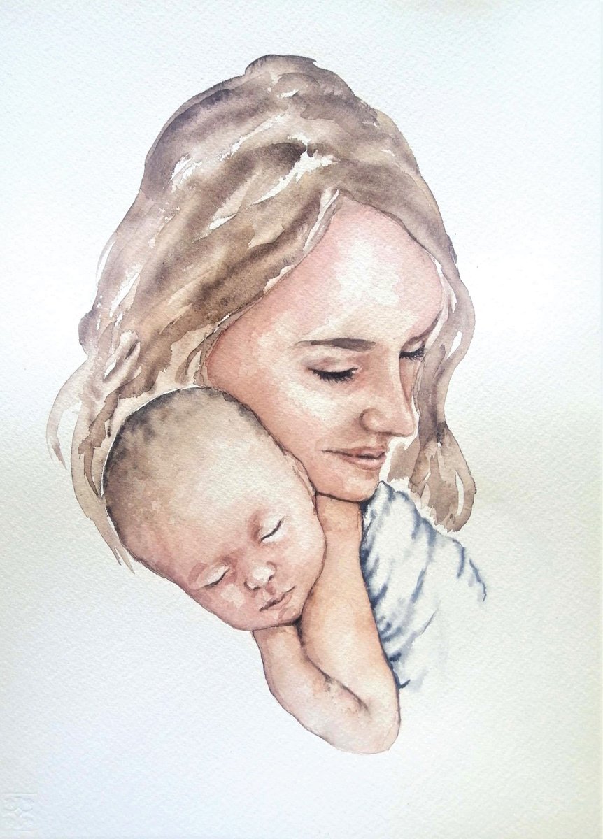 Maternal love XII by Mateja Marinko