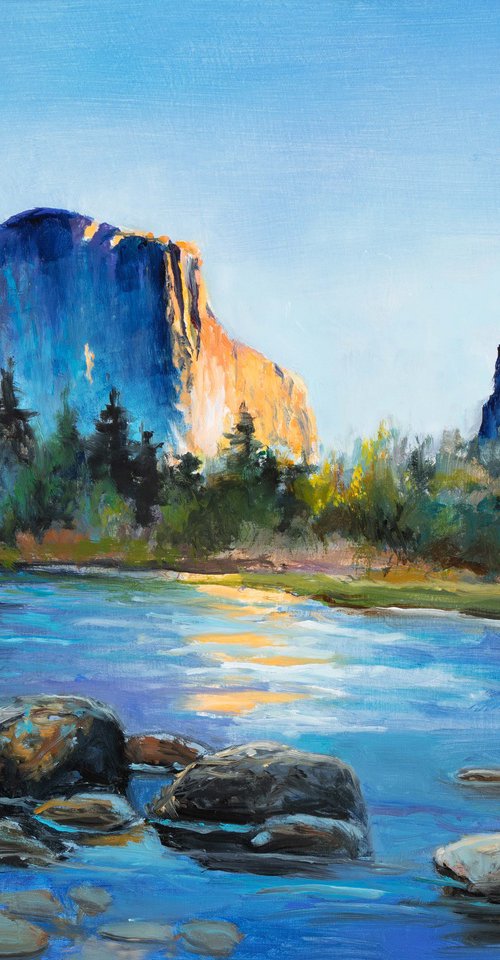 Yosemite mountain river landscape by Lucia Verdejo