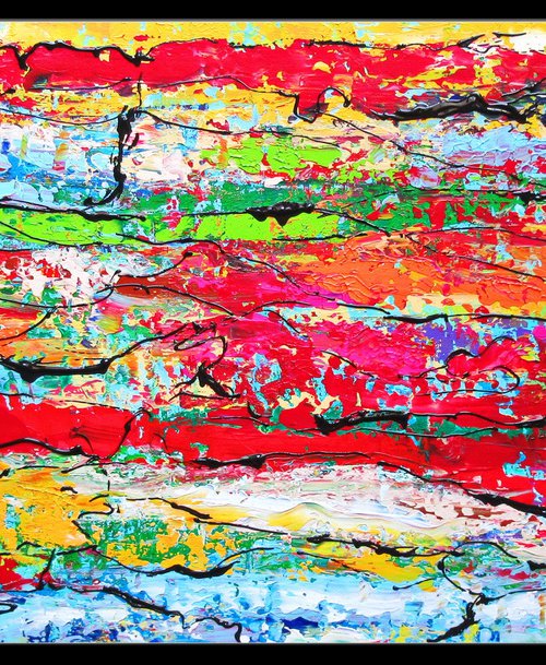 Colour flowers meadow, 100x50 cm, floater frame by Tomaž Gorjanc - Tomo