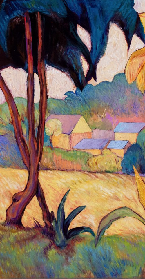 Golden palms above the village by Suren Ter-Avakian