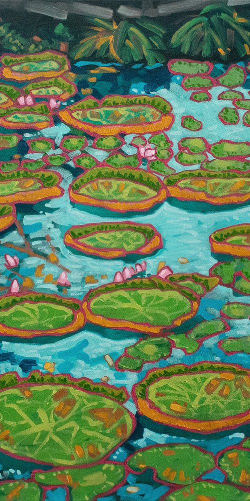 Waterlily pond blue by Yue Zeng