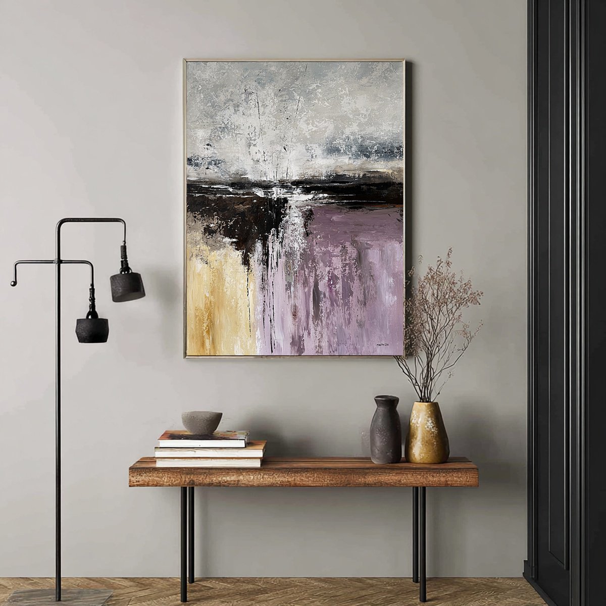 Muted Light Over Earth And Violet By Tatiana Malinovscaia, 28 X 36, Artwork For Sale On Artfinder