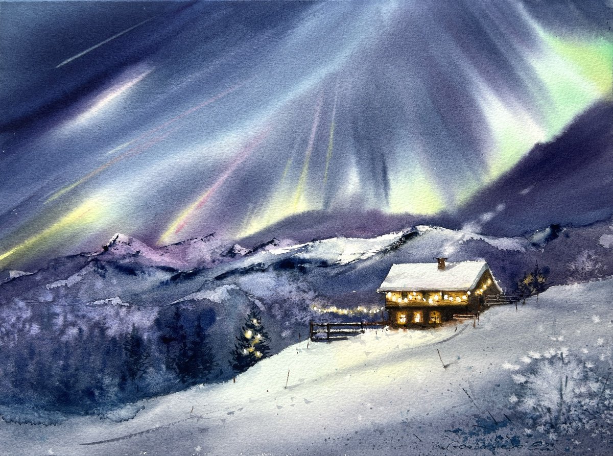 Impressionistic Watercolour , Christmas Story #3 By Eugenia Gorbacheva, 15 X 11, Artwork For Sale On Artfinder