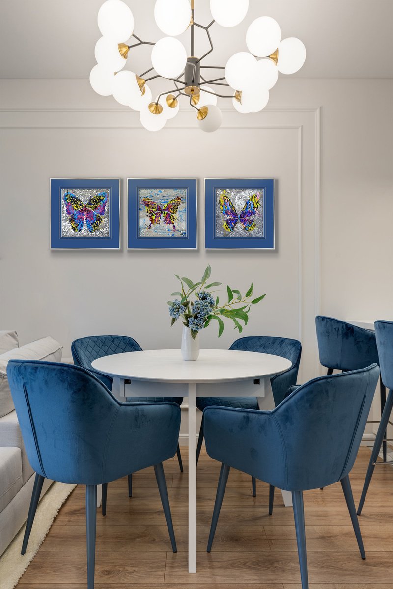 Set Of 3 «Grey Simphony» By Mariia Raskin, 30 X 10, Artwork For Sale On Artfinder