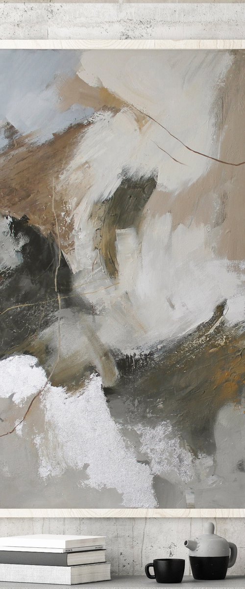 "Velor" Gray brown silver abstract by Yana Sagan