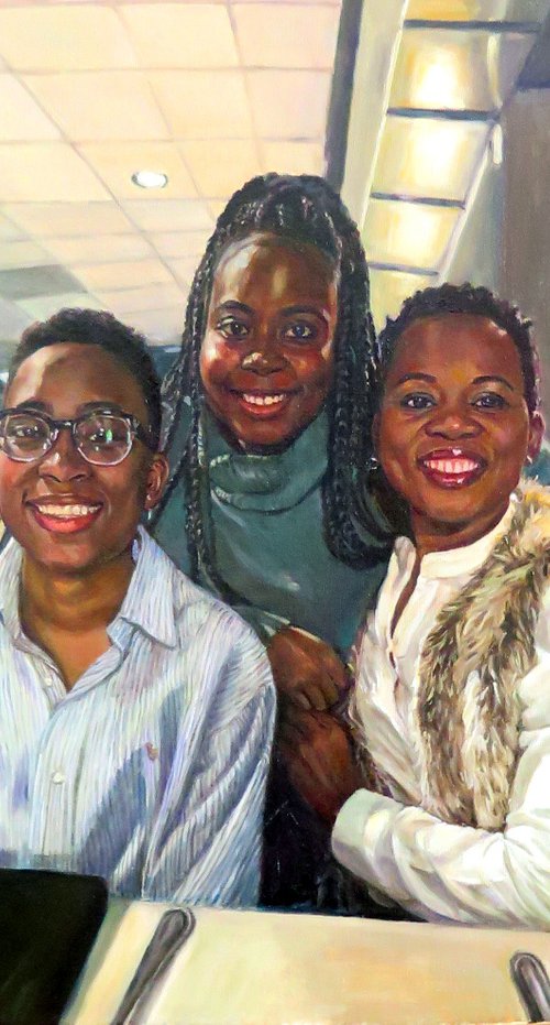 Commission Portraits of Diane's Family by QI Debrah