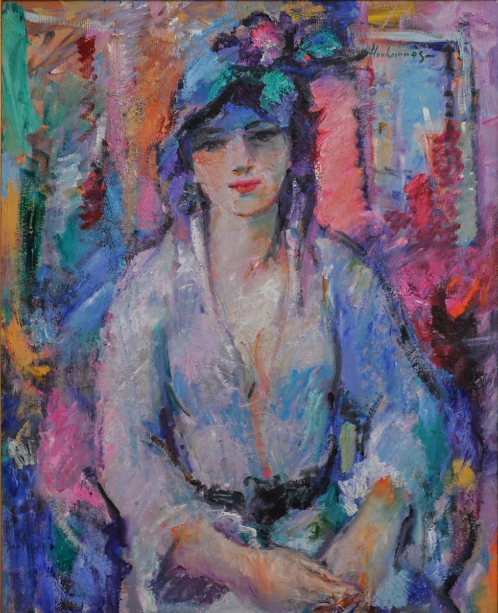 Lady in hat by Hovhannes Haroutiounian