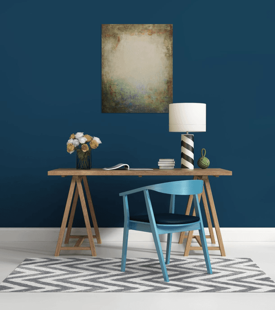 Blue Field 210214, minimalist abstract earth tones