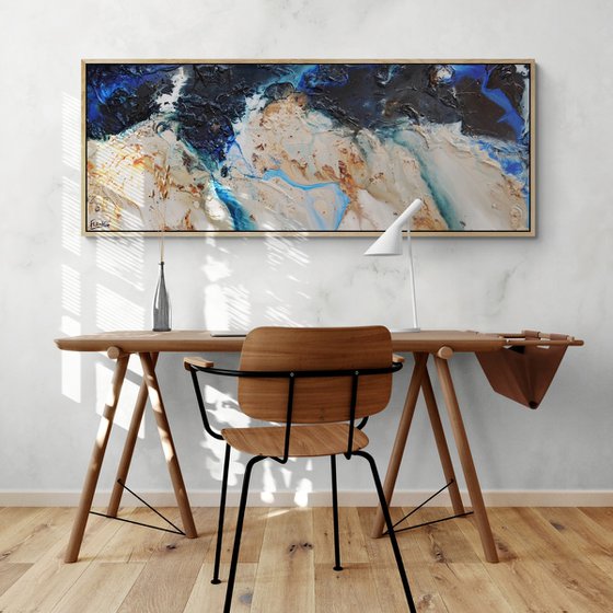 Midnight Hour 160cm x 60cm Textured Abstract Art