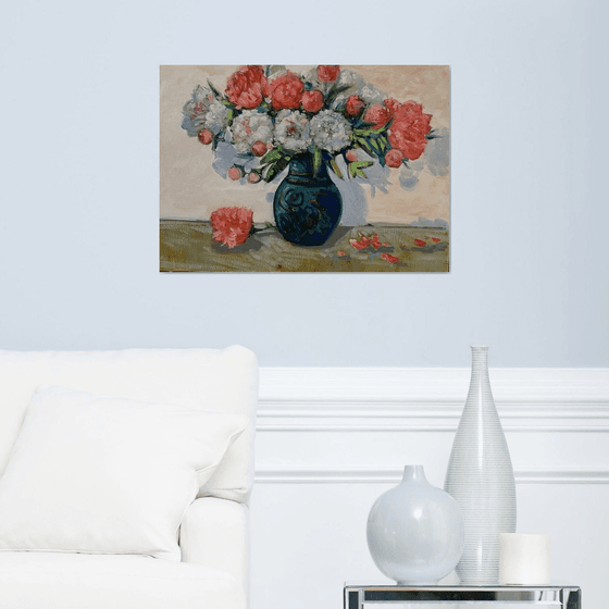 Peonies in Emerald Vase