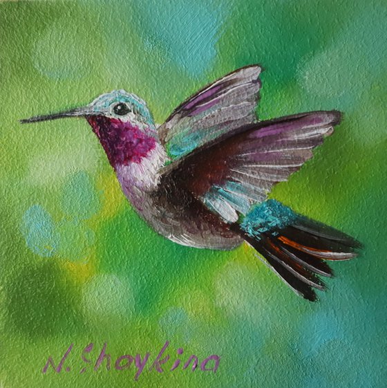 Hummingbird in Flight, Birds Lover Gift