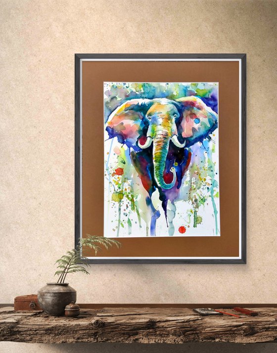 Majestic Elephant Watercolor