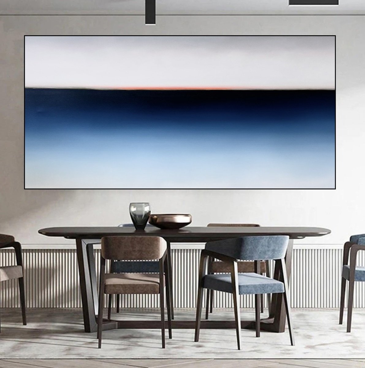 Surrealistic Landscape Oil Painting By Larissa Uvarova, 79 X 39", Horizon Of Emotions #111, Original Artwork