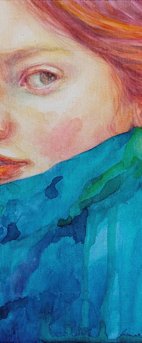 Blue Scarf by Dunja Jung