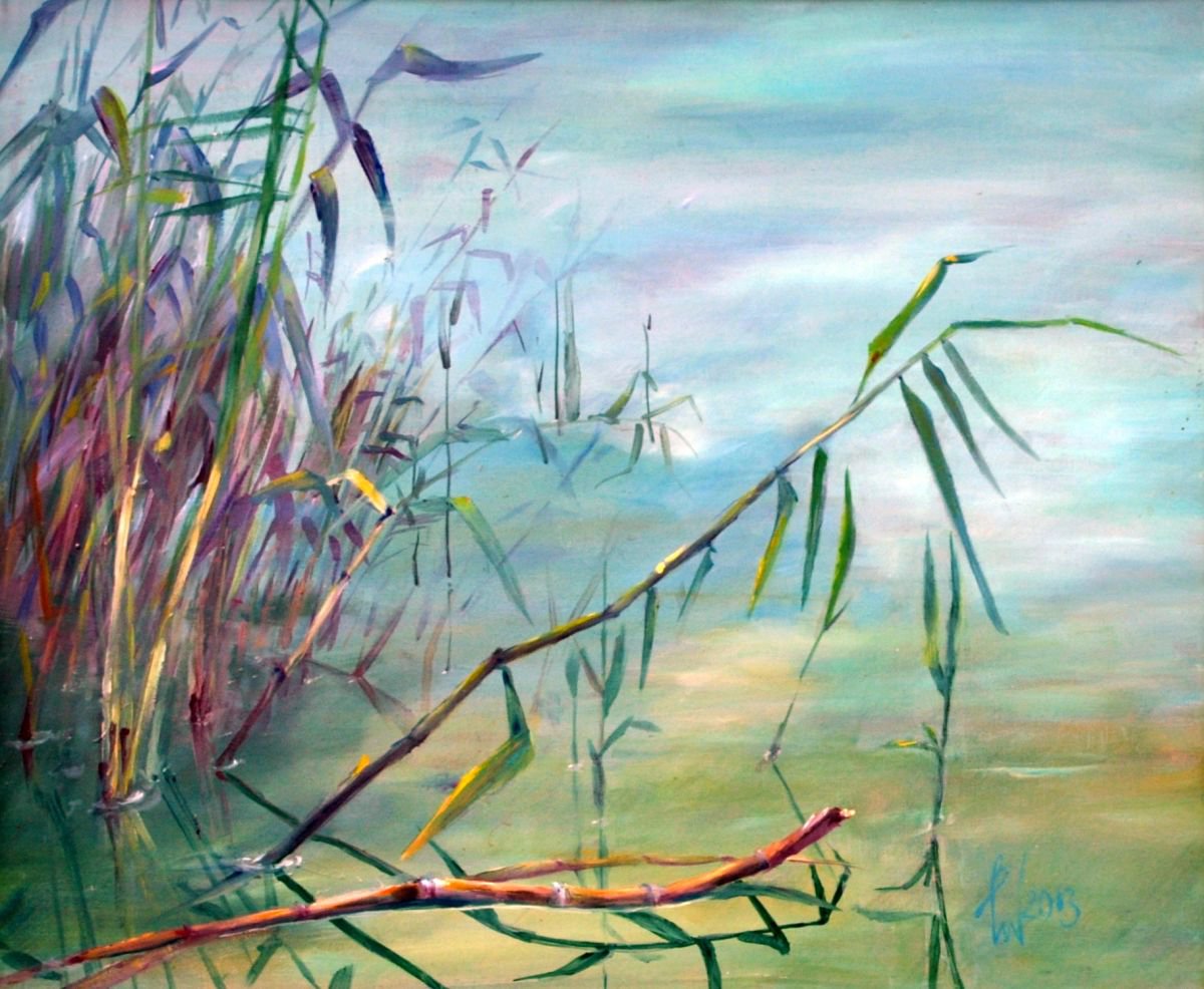 REED framed oil painting 68X53 by Beata van Wijngaarden