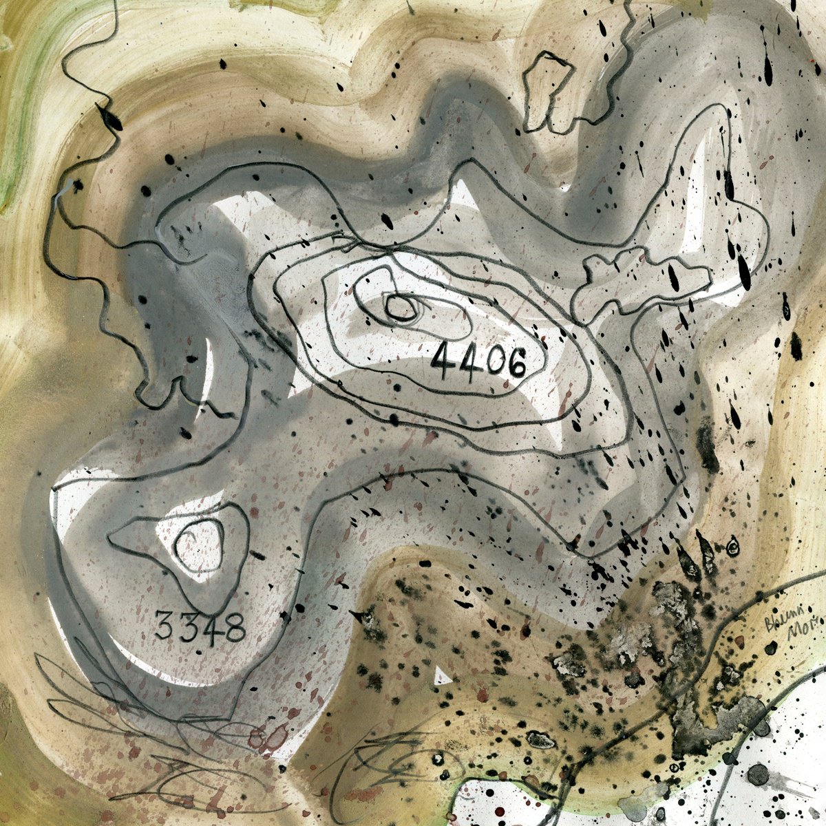 Map Painting, Ben Nevis, Scotland by Elizabeth Anne Fox