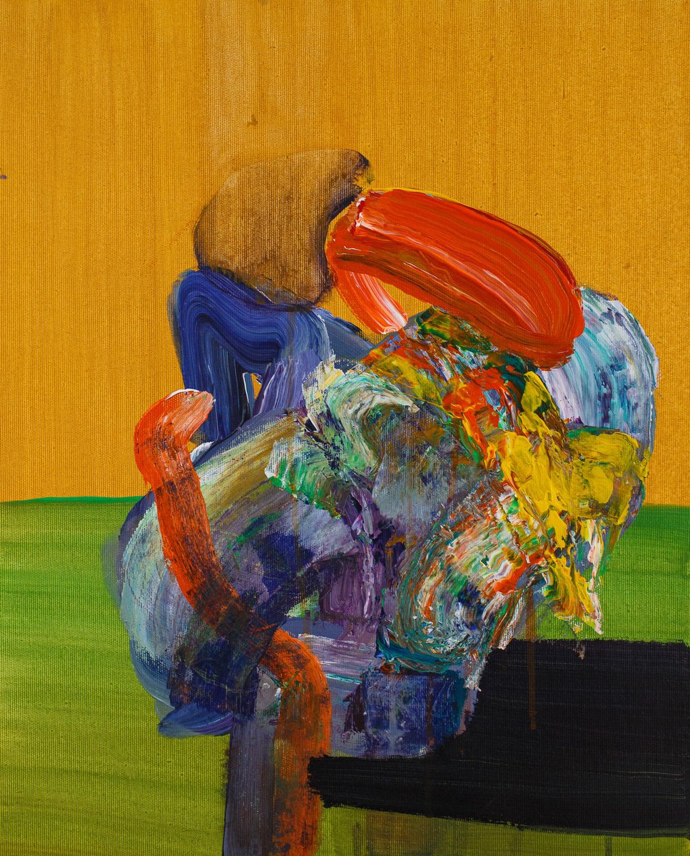 Organic Abstract Acrylic Painting By Bogdan Bianca Ioana, 15 X 19, Untitled Nr.10, Original Artwork