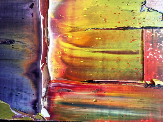 "Rotting Rainbow" -  Original PMS Oil Painting On Reclaimed Wood - 38 x 12 inches