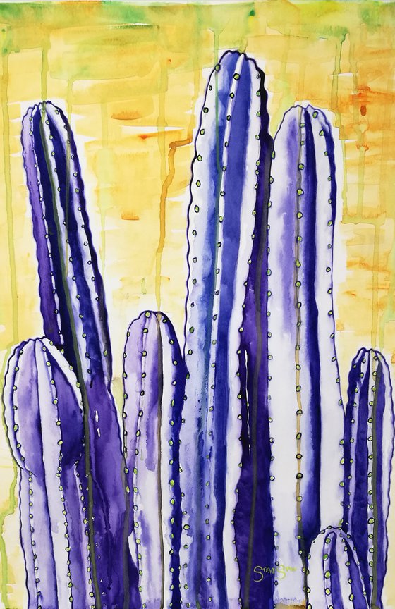 Purple Cactus ( on paper )