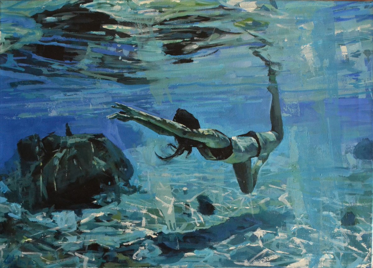 Diving Deep By Marco Ortolan, 28 X 20, Artwork For Sale On Artfinder