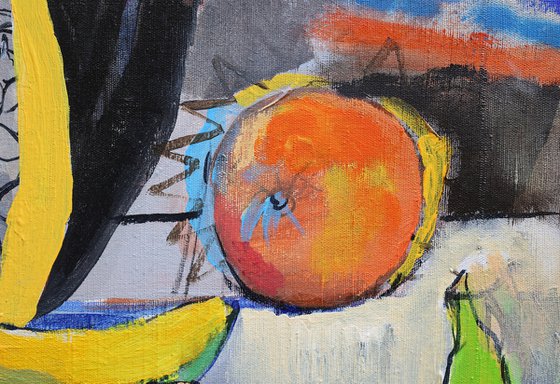 Still Life with Pumpkin and Pineapple