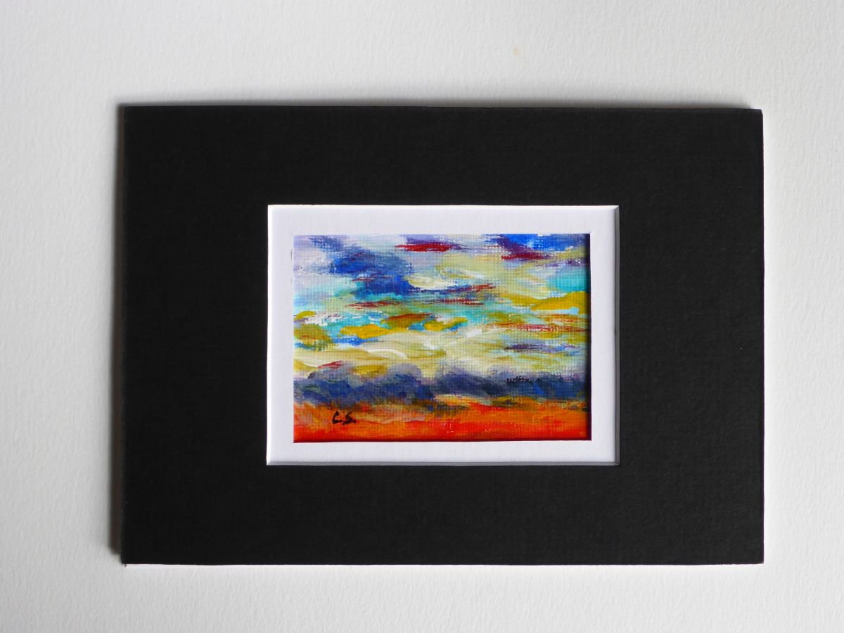 Summer Sky (ACEO with Mat) by Cristina Stefan
