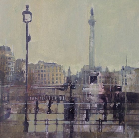 Trafalgar Square, London, from the steps of the National Gallery.