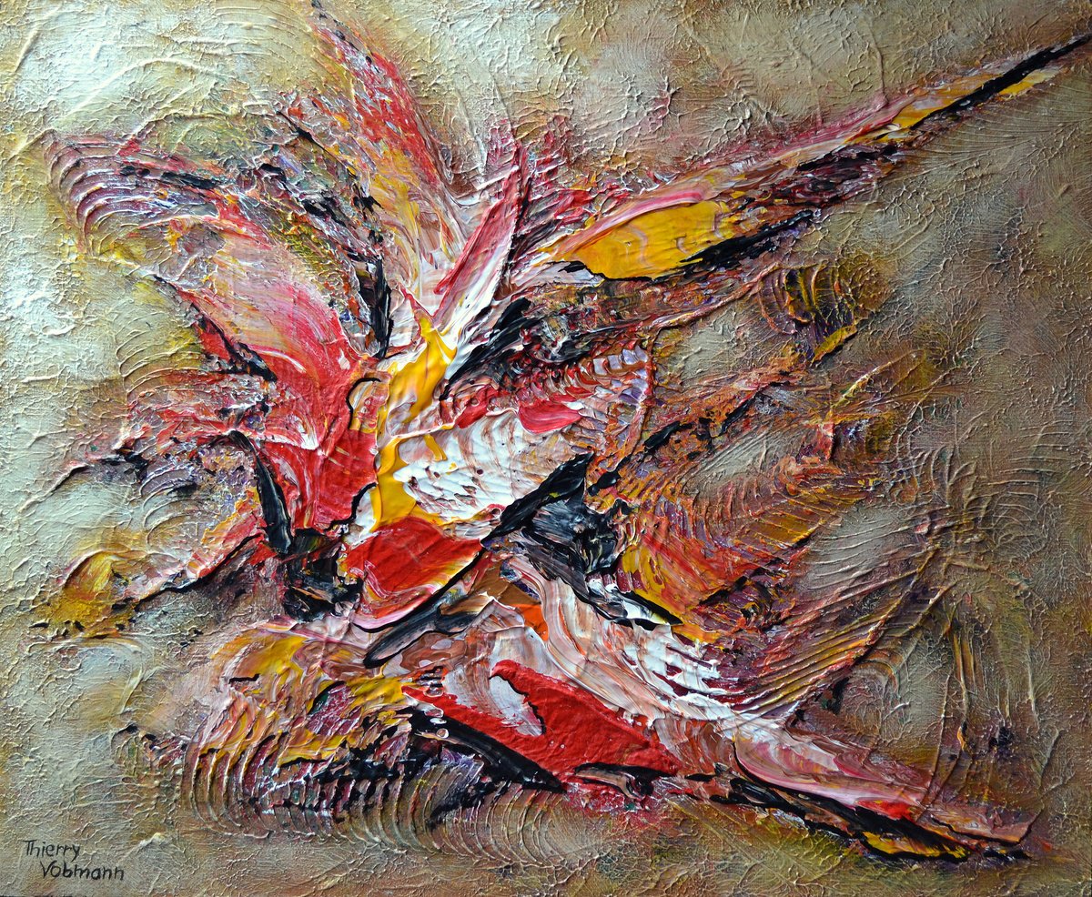 Abstract Acrylic Painting By Thierry Vobmann. Abstract ., 18 X 15", The Great Masters, Original Artwork