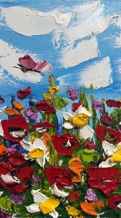 Meadow Flowers deep impasto by Oksana Fedorova