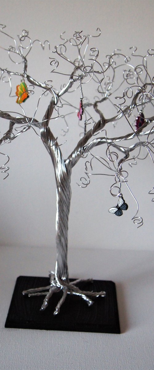 Tree with Enamelled Butterflies by Steph Morgan