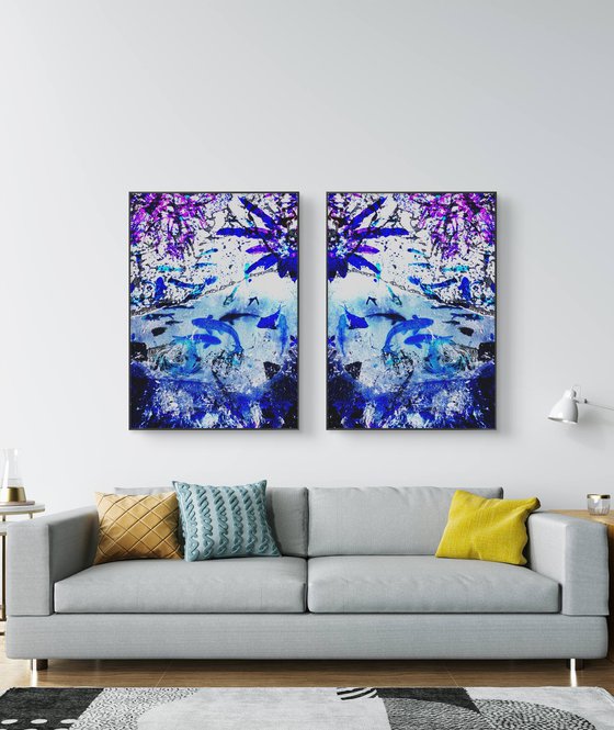 Set of 2 Blue Koi Fishes