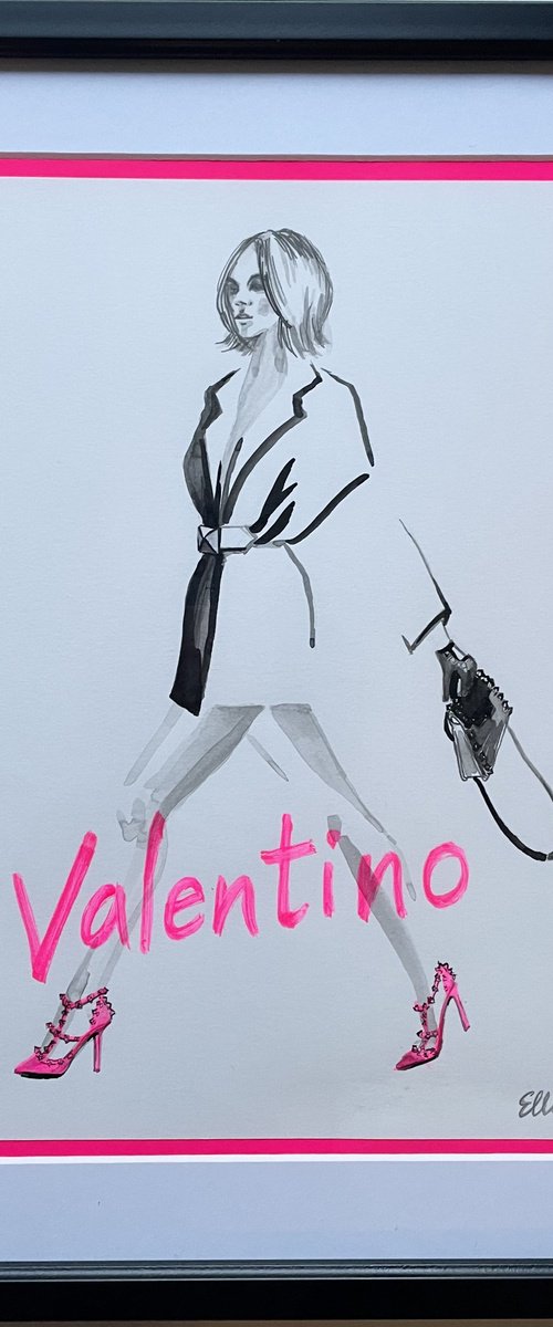 Valentino - Original fashion illustration by ellisartworks