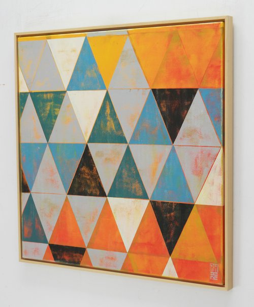 Triangle Traffic in Yellow - Incl Frame by Ronald Hunter