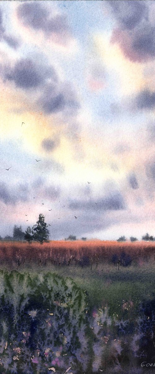 Sunset in the village #2 by Eugenia Gorbacheva